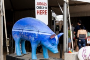 <strong>A painted pig is seen outside of the judges tent during the Memphis in May World Championship Barbecue Cooking Contest at Tom Lee Park.</strong> (Brad Vest/Special to The Daily Memphian file)