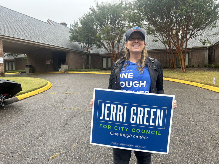 <strong>Jerri Green poses in front of the Lucille McWherter Senior Center Oct. 5.</strong> (Sophia Surrett/The Daily Memphian)