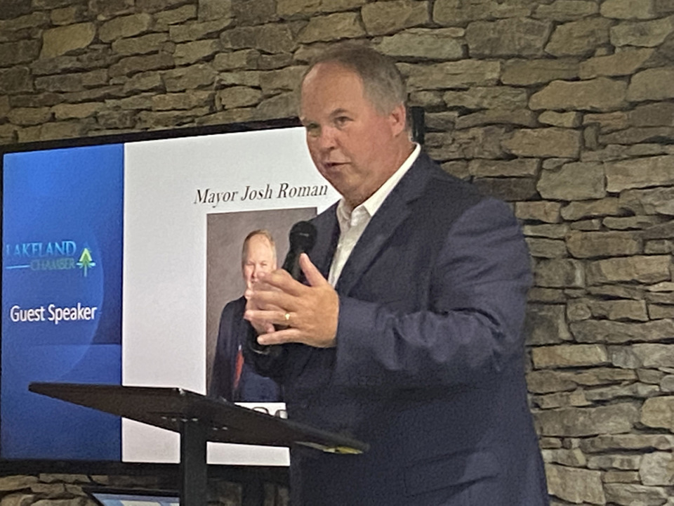 <strong>Lakeland Mayor Josh Roman gave his State of the City address at the Lakeland Area Chamber of Commerce luncheon at Lakeland Golf Club Sept. 27.</strong> (Michael Waddell/Special to The Daily Memphian)