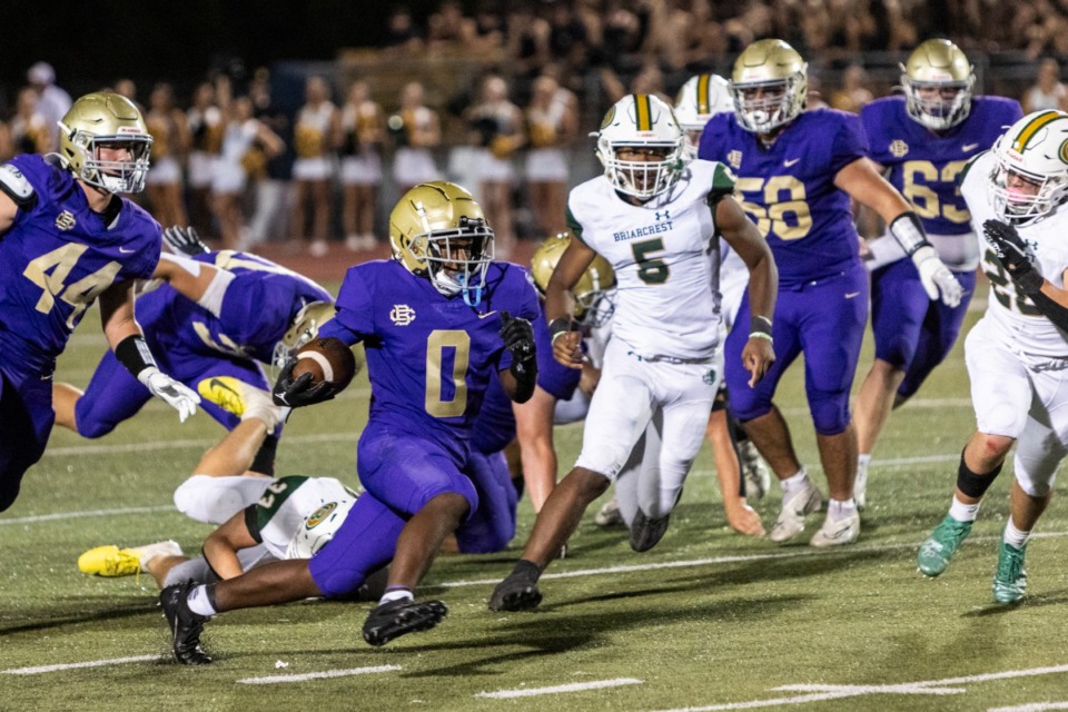 <strong>CBHS&rsquo; Javon Slaton rushes with the ball Sept. 29 against Briarcrest. The Brothers take on MUS this week</strong>.(Brad Vest/Special to The Daily Memphian)
