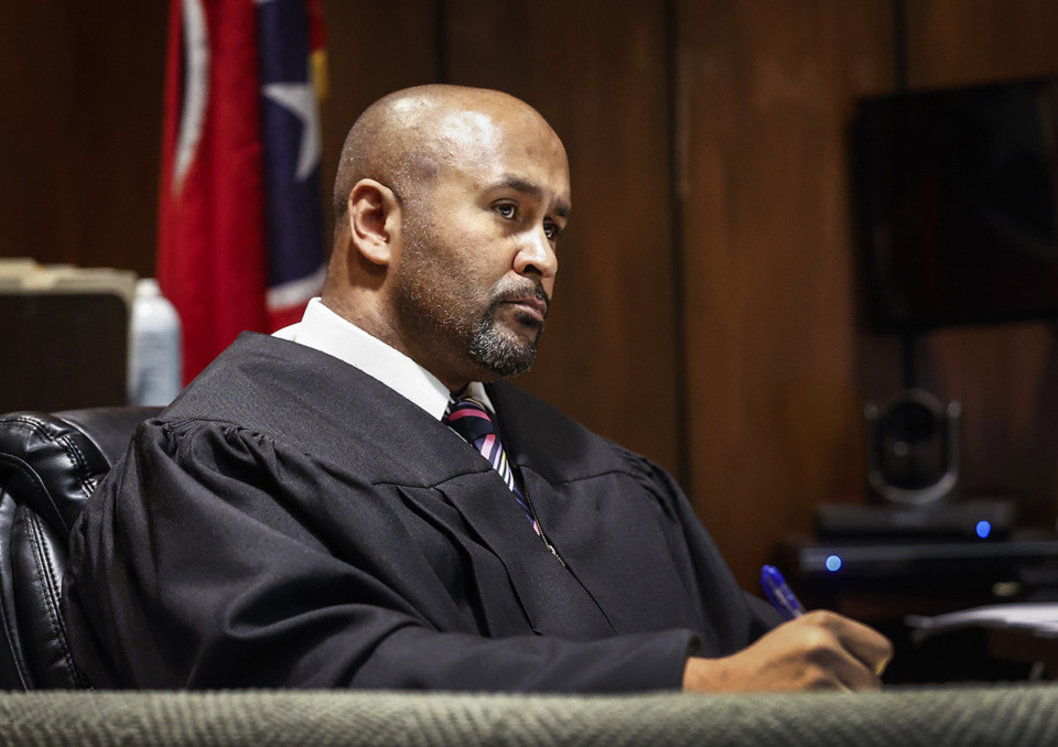 <strong>Judge James Jones listens to attorney arguments involving the case of former Memphis Police Department officers charged with killing Tyre Nichols Sept. 15.</strong> (Mark Weber/The Daily Memphian)