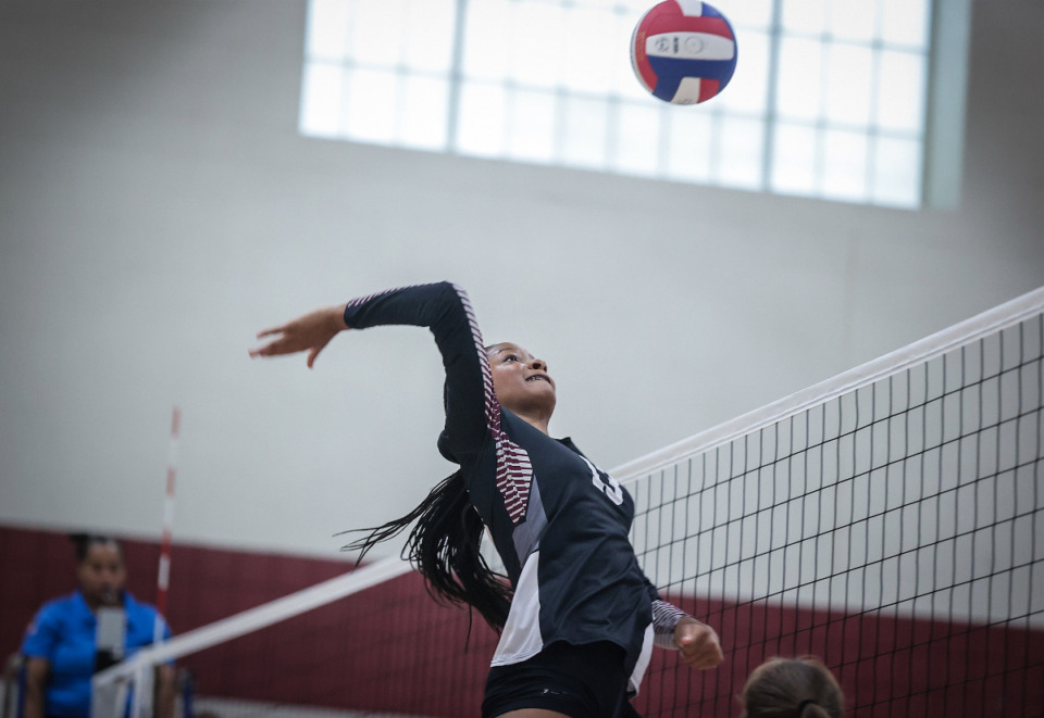<strong>Collierville volleyball player Campbell McKinnon (13) looks to help the Dragons bring back a state title this week in Murfreesboro.</strong> <strong>Collierville will be joined by five other Memphis-area teams at the state tournament. Houston, Briarcrest, St. Agnes, Northpoint and St. George&rsquo;s.</strong> (Patrick Lantrip/The Daily Memphian)