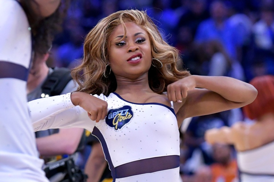 <strong>One of the Grizz Girls performs in front of a packed house in the Memphis Grizzlies season opener against the New Orleans Pelicans, Oct. 25, 2023. The game&rsquo;s important, but the atmosphere is, too.</strong> (Brandon Dill/AP)