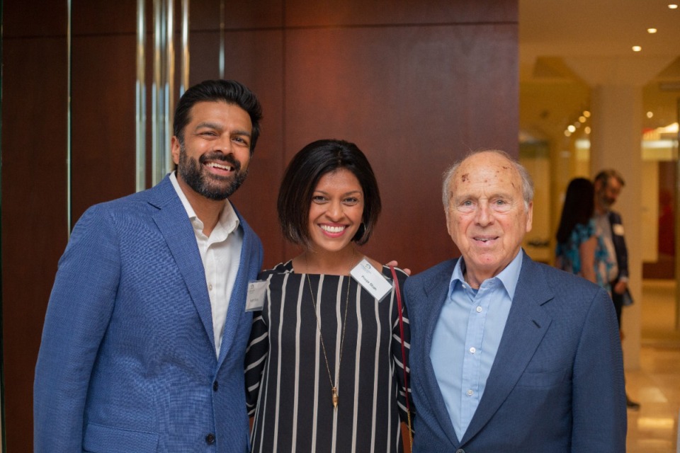 <strong>&ldquo;Next Gen really gave us the tools to help us refine what we wanted to focus on,&rdquo; said Pooja Shah (middle). Standing at left is husband Kush Shah and at right is Pitt Hyde.</strong> (Community Foundation of Greater Memphis)