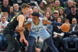 <strong>Utah Jazz center Walker Kessler, left, guards Memphis Grizzlies forward Jaren Jackson Jr. (13) on Nov. 1, 2023, in Salt Lake City.</strong> (Rick Bowmer/AP)