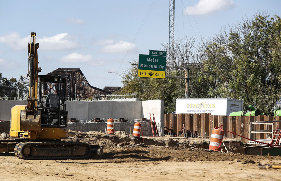 <strong>I-55 construction continues at Crump Avenue on Tuesday, Nov. 7, 2023.</strong> (Mark Weber/The Daily Memphian)