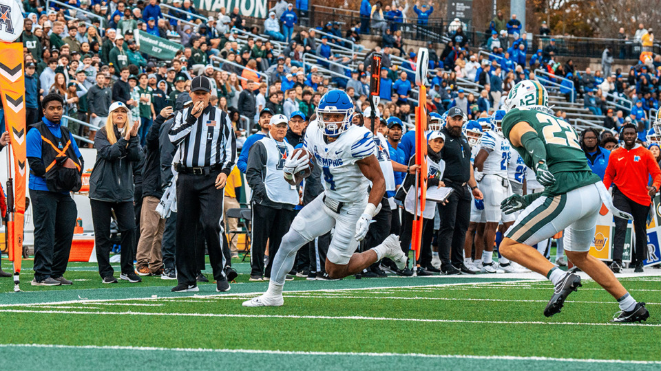 <strong>Memphis running back Blake Watson scored the game-winning touchdown in Saturday&rsquo;s game against Charlotte.</strong> (Courtesy Memphis Athletics)