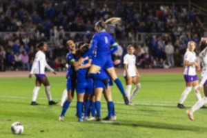 <strong>University of Memphis teammates celebrate a Momo Nakao goal during the Saturday, Nov. 11 first round women's NCAA Tournament match between Memphis and LSU at the U of M Track &amp; Soccer Complex on Park Avenue Campus. Memphis scored two early goals and hung on for the 2-1 victory. </strong>(Brad Vest/Special to The Daily Memphian)