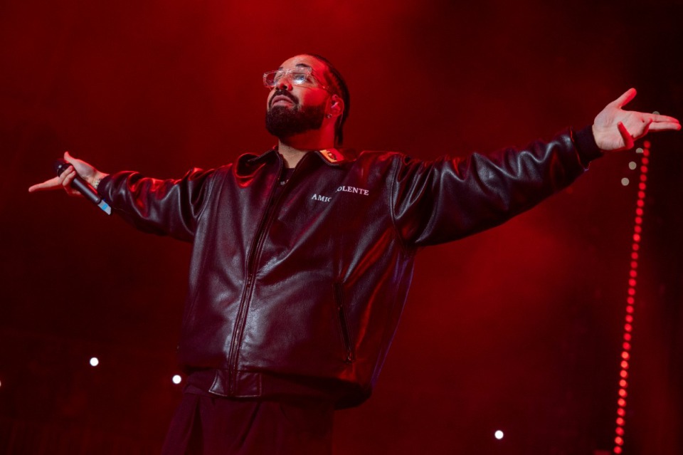 <strong>Drake performs during Lil Baby's Birthday Party at State Farm Arena on Saturday, Dec. 9, 2022, in Atlanta.</strong> (Paul R. Giunta/Invision/AP)