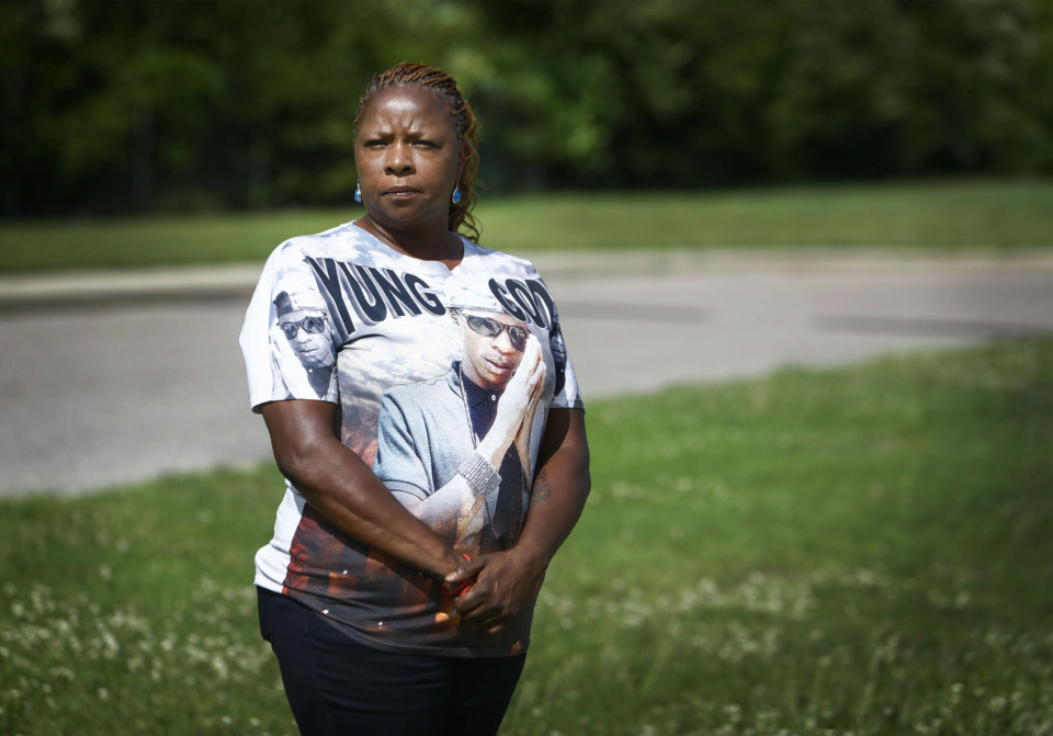 <strong>Valerie Henderson still mourns her son Calvin &ldquo;Yung Coo&rdquo; Wilhite, who was shot while walking with his girlfriend on Fourth Street and Beale in Downtown Memphis on May 25, 2015. </strong><strong>Henderson has been vigilant about keeping her son&rsquo;s memory in the public eye. &ldquo;The police department does not have a magic wand. It takes a city to help because the police can only do so much,&rdquo; she said.&nbsp;</strong>(Mark Weber/Daily Memphian)