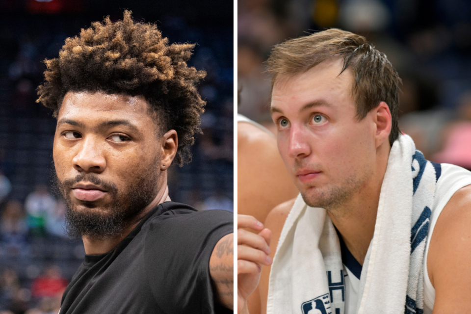 <strong>From left to right, Memphis Grizzlies players Marcus Smart and Luke Kennard.&nbsp;</strong>