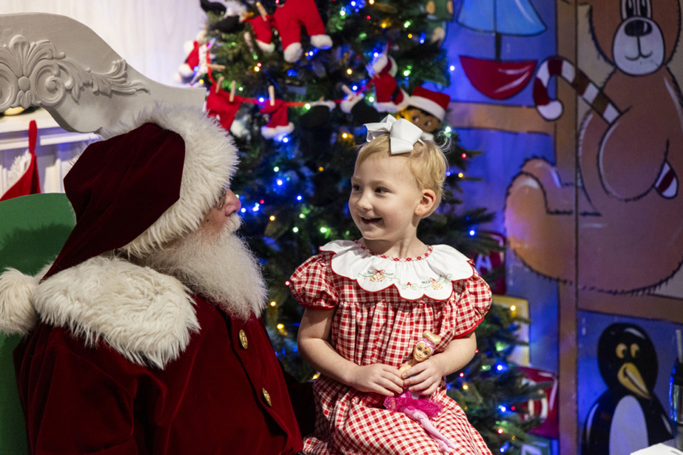 <strong>Pola Wypych, 4, gets her picture taken with Santa at the Enchanted Forest Festival of Trees inside of the Museum of Science &amp; History.</strong>(Brad Vest/Special to The Daily Memphian)