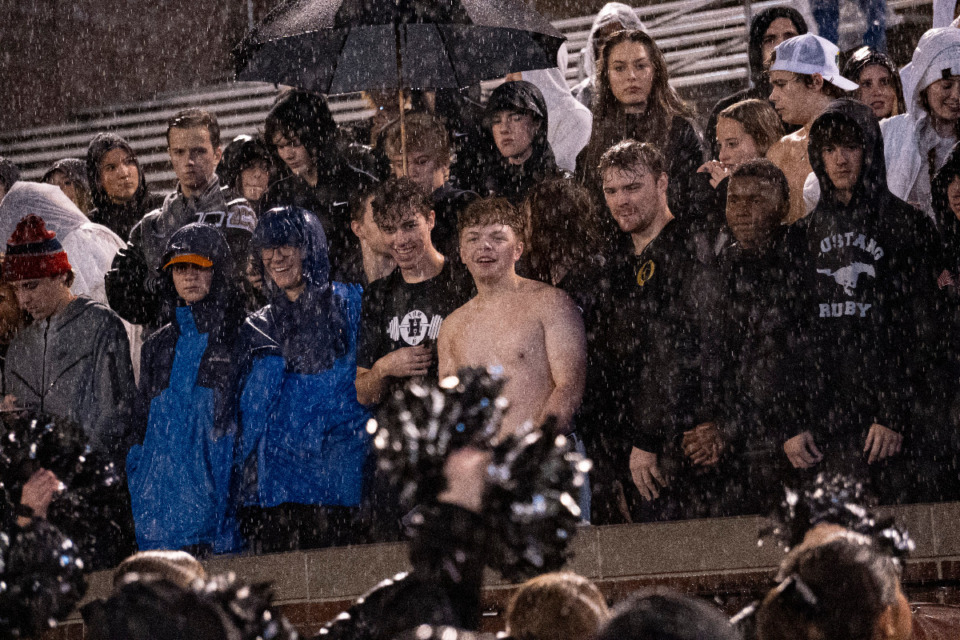 <strong>Some of the rain soaked Houston High fans at Saturday&rsquo;s state championship game in Chattanooga.</strong> (Courtesy Larry Knox of Kelly Day Portraits)