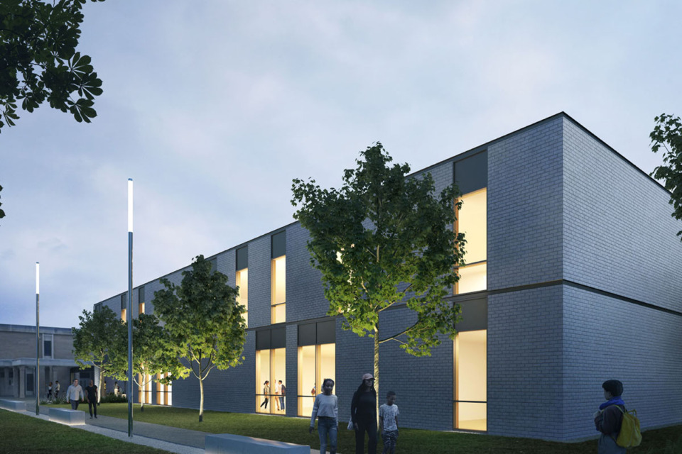 <strong>An artist's rendering shows the proposed Whitehaven High School STEM building.</strong> (Rendering courtesy Designshop)