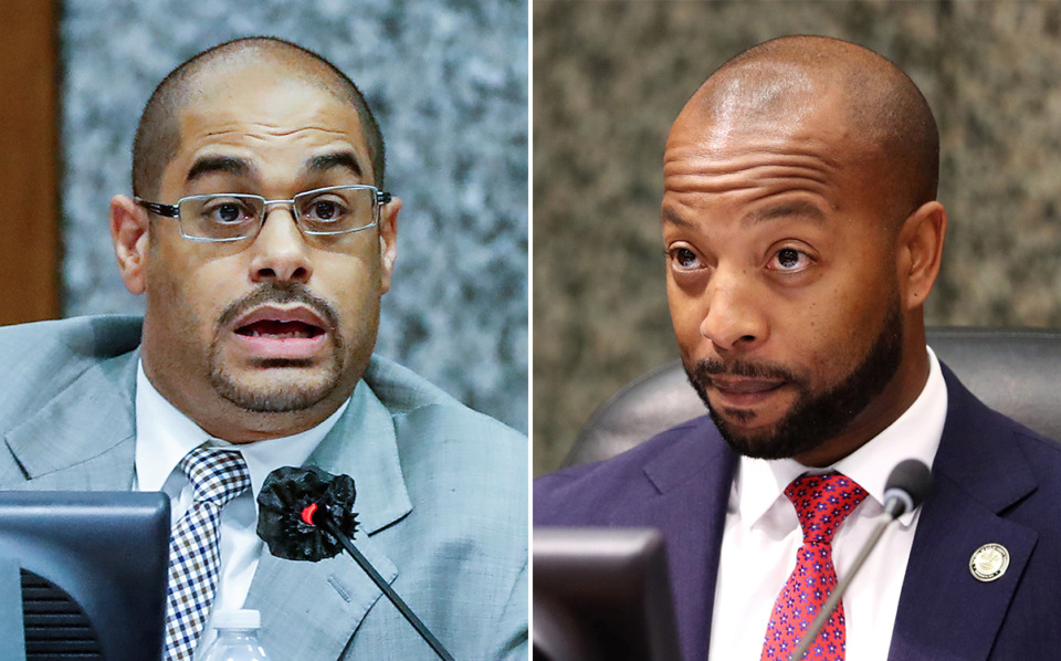 <strong>Shelby County Commissioner Edmund Ford Jr. (left) is seeking a court order of protection against fellow commissioner Mickell Lowery.</strong> (Photos from The Daily Memphian files)
