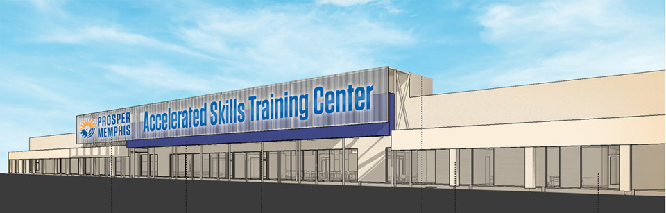 <strong>This is an exterior rendering of Memphis One-Stop Center.</strong> (Courtesy LRK)