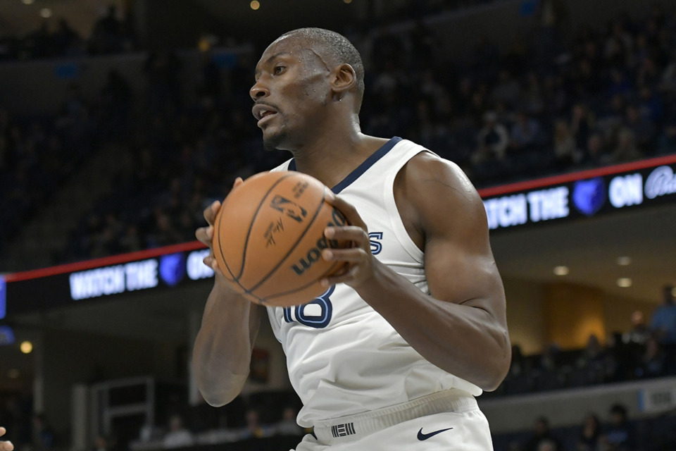 <strong>Memphis Grizzlies center Bismack Biyombo, 18, handles the ball in the first half of an NBA basketball game against the Utah Jazz Nov. 29 in Memphis. Biyombo says his Christian faith means everything to him.&nbsp;&ldquo;I live by it. I breathe it.&rdquo;</strong>&nbsp;(Brandon Dill/AP file)