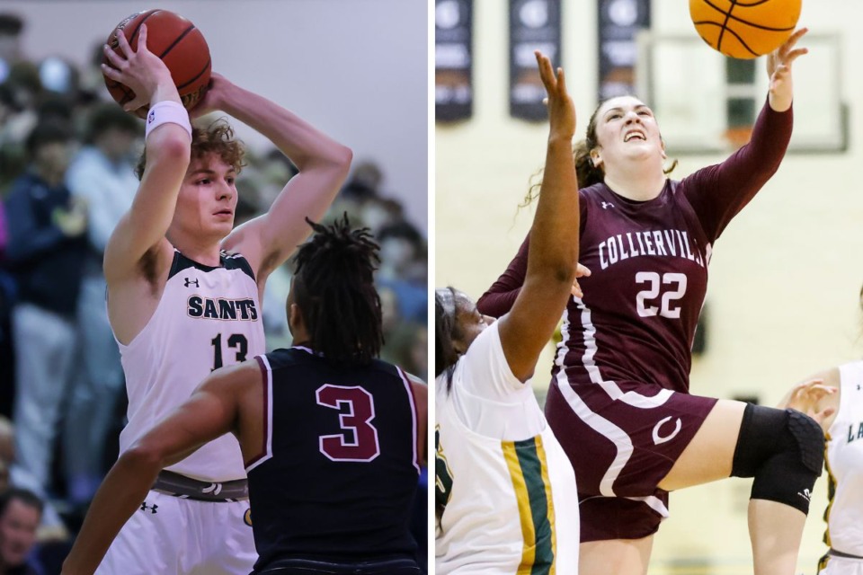 <strong>The voters have chosen Cooper Haynes (left) and Carlyn Burdette (right) as The Daily Memphian&rsquo;s high school basketball players of the week.</strong> (From left to right: Patrick Lantrip/The Daily Memphian file; Mark Weber/The Daily Memphian file)