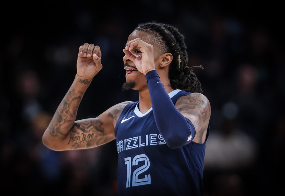 <strong>Memphis Grizzlies guard Ja Morant (12) was back in FedExForum Thursday night, and so was bedlam.</strong> (Patrick Lantrip/The Daily Memphian)
