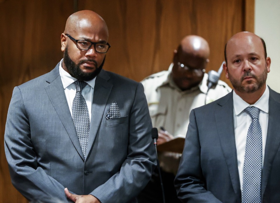 <strong>Shelby County corrections deputy Stevon Jones appears in court after being charged for the death of Shelby County Jail inmate Gershun Freeman in 2022, on Friday, Oct. 27, 2023.</strong> (Mark Weber/The Daily Memphian file)
