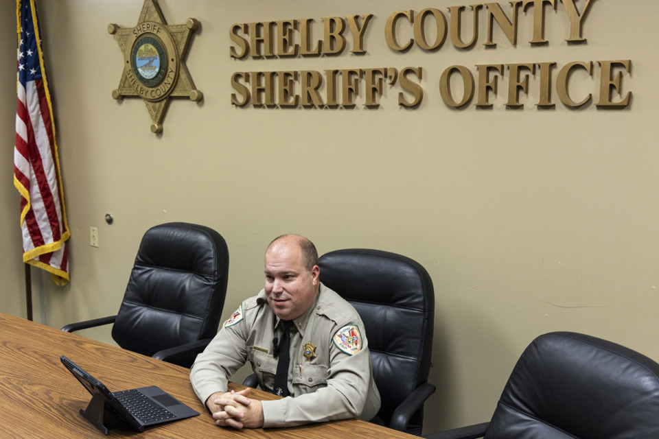 <strong>Lt. Jason Valentine of the Shelby County Sheriff's Office's Homeland Security Department discusses the agency's new Connect Shelby County camera registration and integration system.</strong> (Brad Vest/Special to The Daily Memphian)