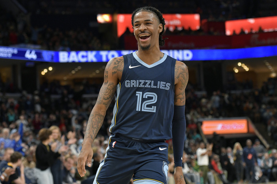 <strong>Memphis Grizzlies guard Ja Morant (12) was named the NBA&rsquo;s Western Conference Player of the Week.</strong> (Brandon Dill/AP Photo)