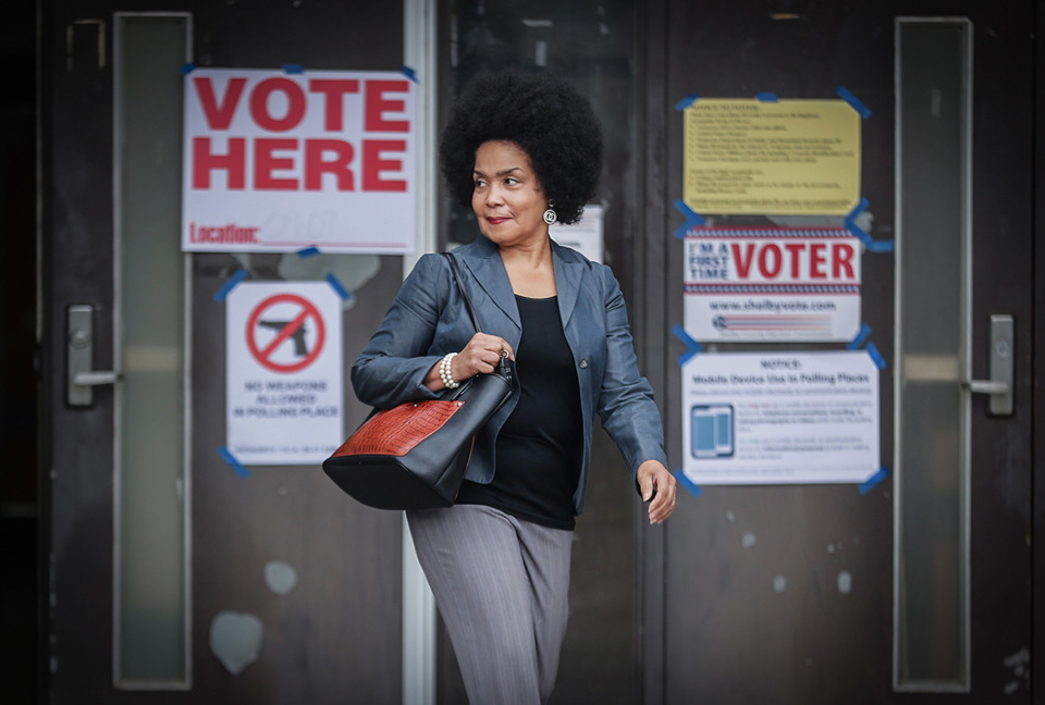 <strong>Memphis voters will see five referendum questions on the August 2024 ballot. A voter exits the polling location at the Whitehaven Community Center Oct. 5, 2023.</strong> (Patrick Lantrip/The Daily Memphian file)