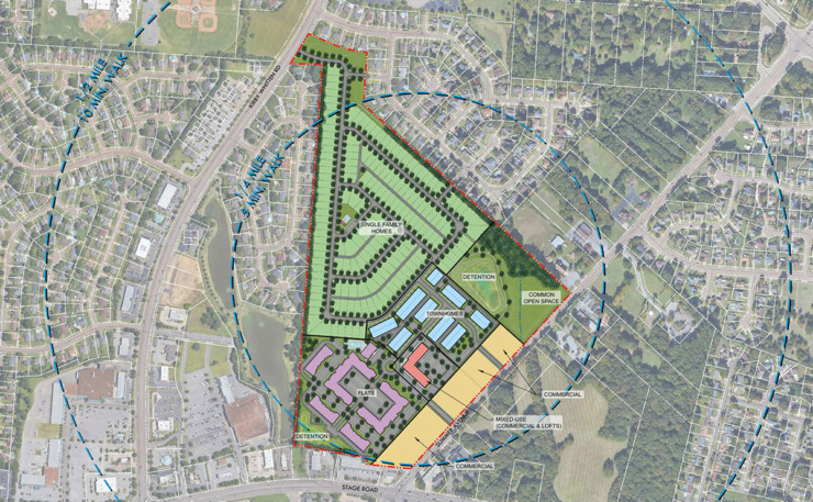 <strong>The Union Depot planned development will be located in Bartlett on a 74-acre property on U.S. 70, which sat vacant for several years after the Tennessee Baptist Children&rsquo;s Home closed its campus.</strong> (Courtesy Keith Grant)