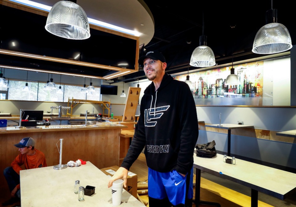 <strong>Former Memphis Grizzlies Mike Miller checks on his Let It Fly restaurant in Germantown in 2019.</strong> (Mark Weber/The Daily Memphian file)