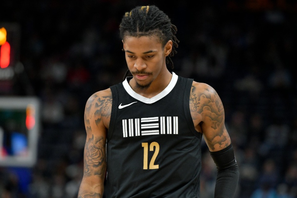 <strong>Memphis Grizzlies guard Ja Morant (12) will have shoulder surgery that is expected to end his season.</strong> (Brandon Dill/AP file)