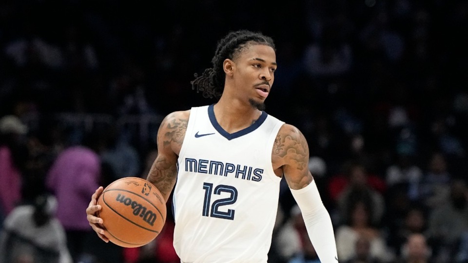 <strong>The return from suspension for Memphis Grizzlies guard Ja Morant (12) lasted all of nine days.&nbsp;The gap between Morant&rsquo;s last game and his next one will likely be 292 days.&nbsp;</strong>(Mike Stewart/AP file)