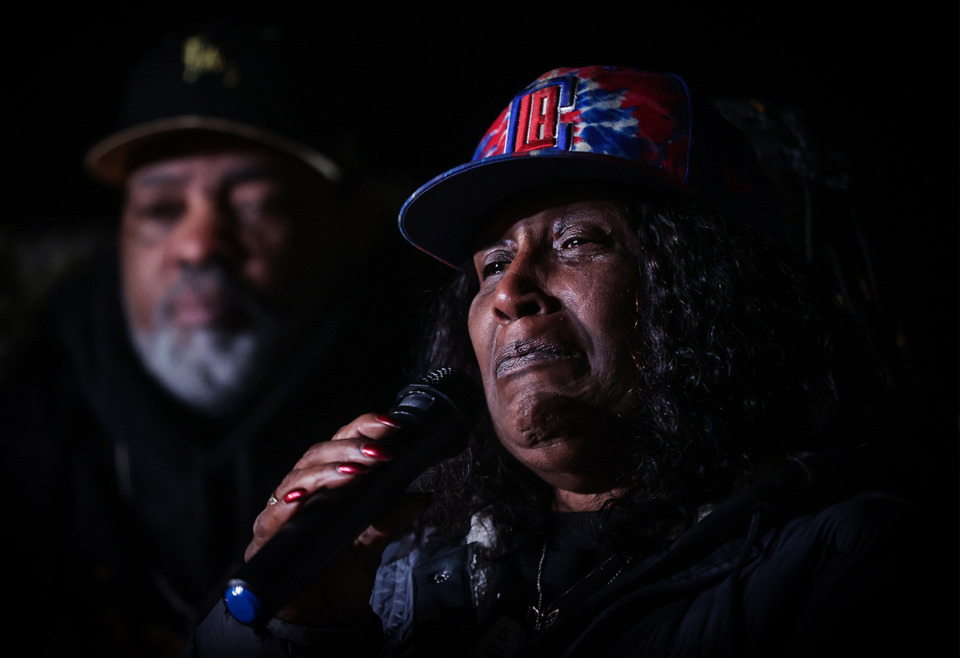 <strong>RowVaughn Wells, Tyre Nichols&rsquo; mother, speaks at a vigil honoring her son Jan. 7.</strong> (Patrick Lantrip/The Daily Memphian)