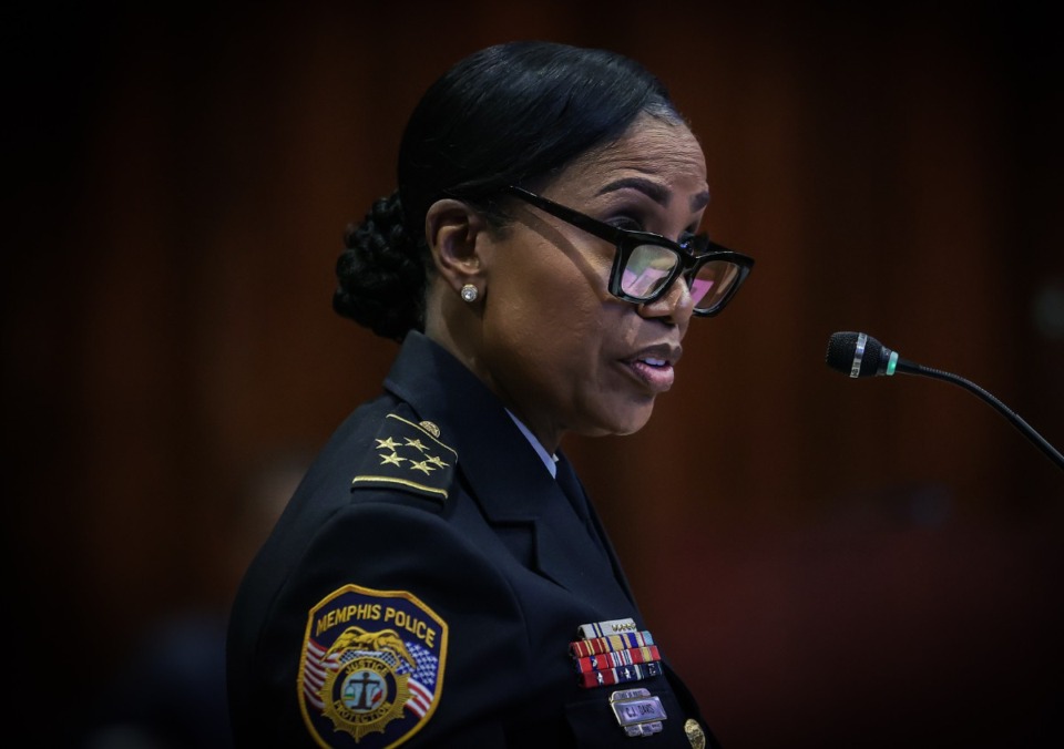 <strong>Memphis Police Department Chief Cerelyn &ldquo;C.J.&rdquo; Davis answers questions from the Memphis City Council Jan. 9.</strong> (Patrick Lantrip/The Daily Memphian)
