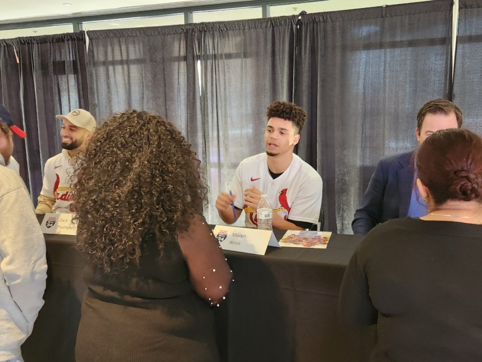 <strong>Former Redbirds player Masyn Winn made his way back to Memphis with some of his St. Louis teammates as part of the Cardinals&rsquo; annual caravan tour.</strong>&nbsp;(Frank Bonner/The Daily Memphian)