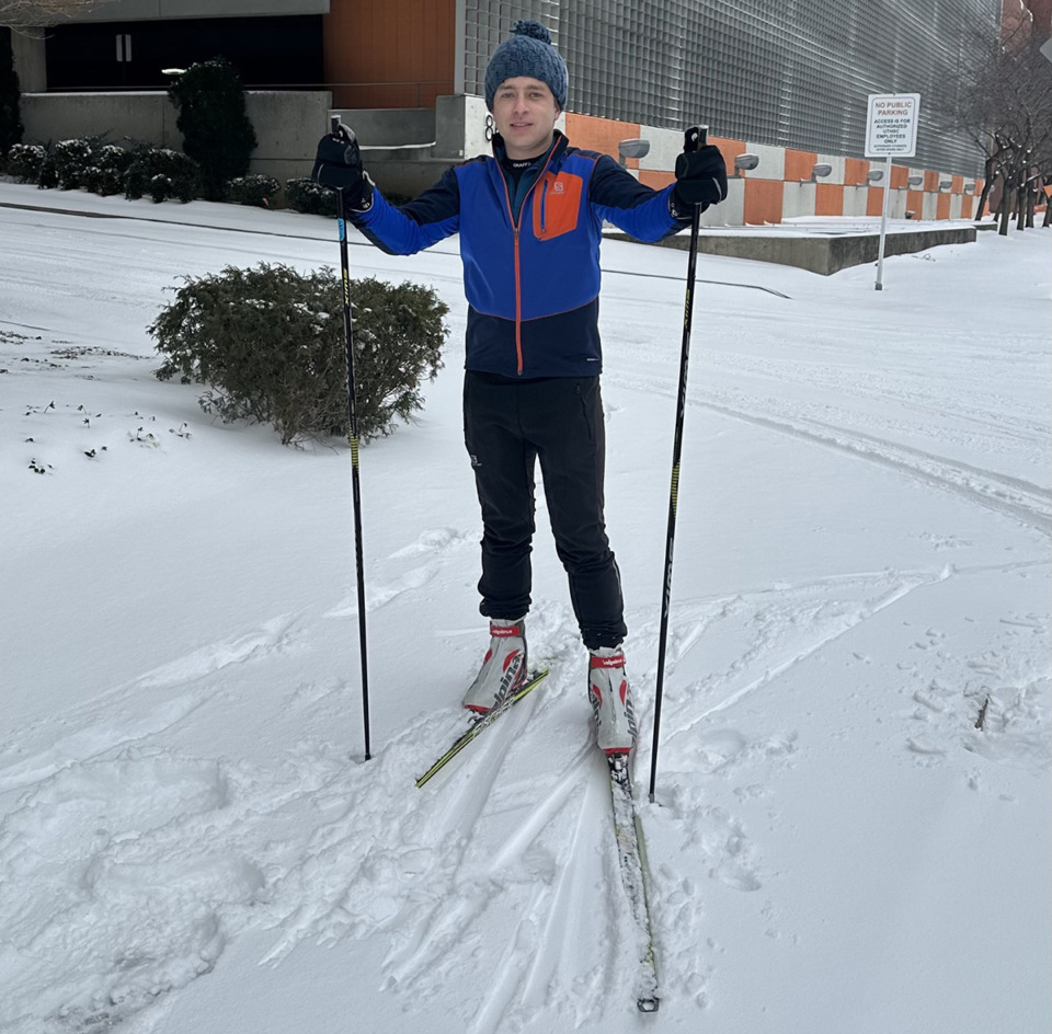 <strong>Hank Yoder, 29, was the skier many people saw going down Memphis roads on social media.</strong> (Geoff Calkins/The Daily Memphian)