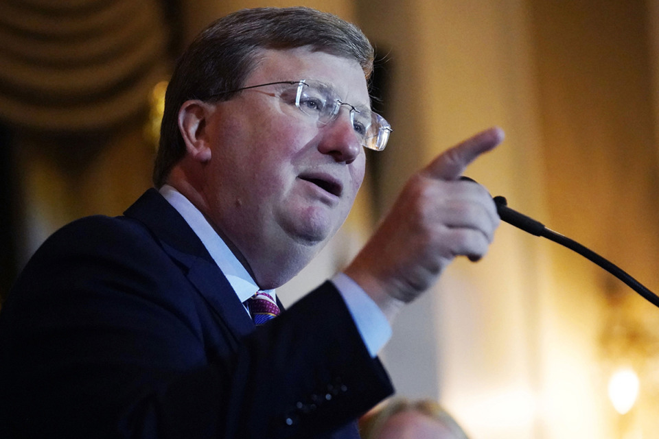 <strong>Mississippi Gov. Tate Reeves announced an electric vehicle battery plant planned for Marshall County set to become the second-largest capital investment project.</strong> (Rogelio V. Solis/AP file)
