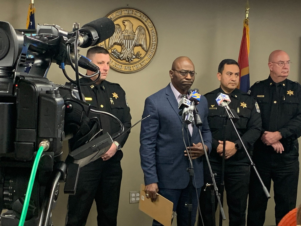 <strong>DeSoto County Sheriff Thomas E. Tuggle speaks at a press conference regarding two inmates who escaped from custody Jan. 23.</strong> (Rob Moore/The Daily Memphian)