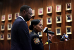 <strong>Memphis Police Chief Cerelyn &ldquo;C.J.&rdquo; Davis addresses the Memphis City Council while flanked by Memphis Mayor Paul Young during a Jan. 23 meeting. Young asked to hold Davis&rsquo; reappointment and allow her to serve as interim chief.</strong> (Patrick Lantrip/The Daily Memphian)