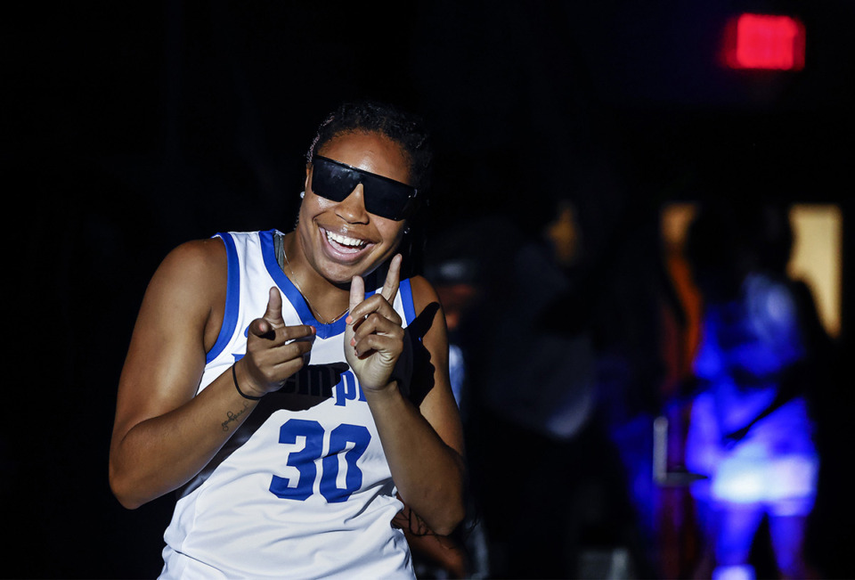 <strong>Tigers forward Alasia Smith is introduced during Memphis basketball&rsquo;s Student Madness event Oct. 4, 2023.</strong> (Mark Weber/The Daily Memphian file)