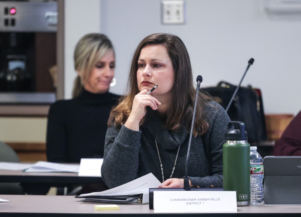 <strong>Shelby County commissioner Amber Mills attends a Jan. 27, 2024 budget retreat.</strong> (Patrick Lantrip/The Daily Memphian)
