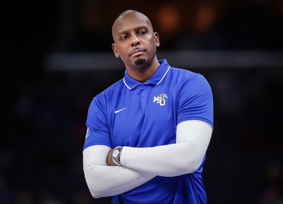 <strong>University of Memphis coach Penny Hardaway looks at his team in disbelief during a Jan. 31, 2024 game against Rice.</strong> (Patrick Lantrip/The Daily Memphian)