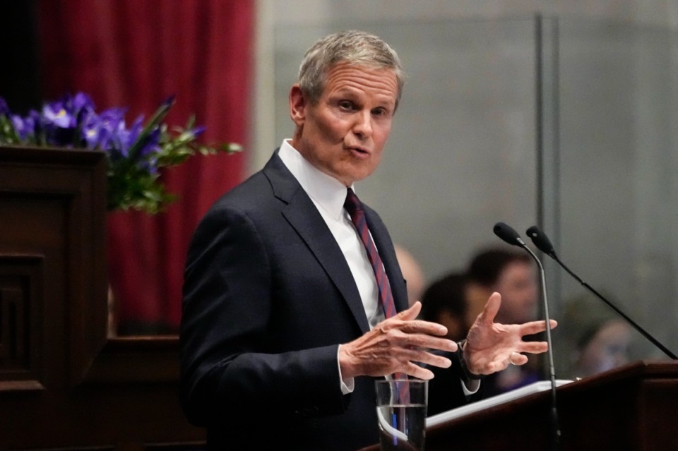 <strong>Gov. Bill Lee delivers his State of the State address in the House chamber Monday, Feb. 5, 2024, in Nashville.</strong> (George Walker IV/AP)