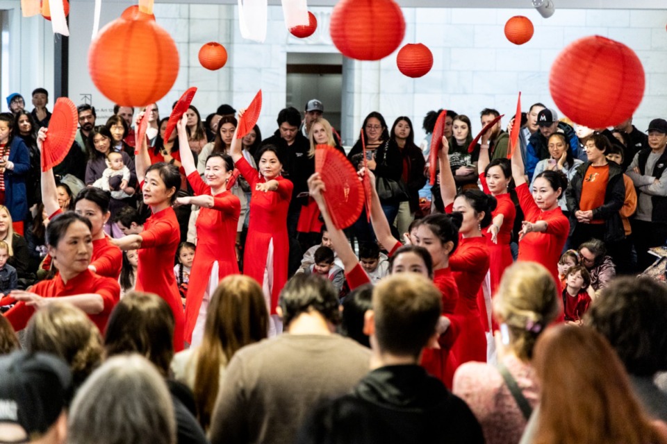 <strong>Diane&rsquo;s Dancing Group performs a Chinese Fan Dance Saturday, Feb. 10 during the Lunar New Year Celebration at Memphis Brooks Museum of Art.</strong> (Brad Vest/Special to The Daily Memphian)