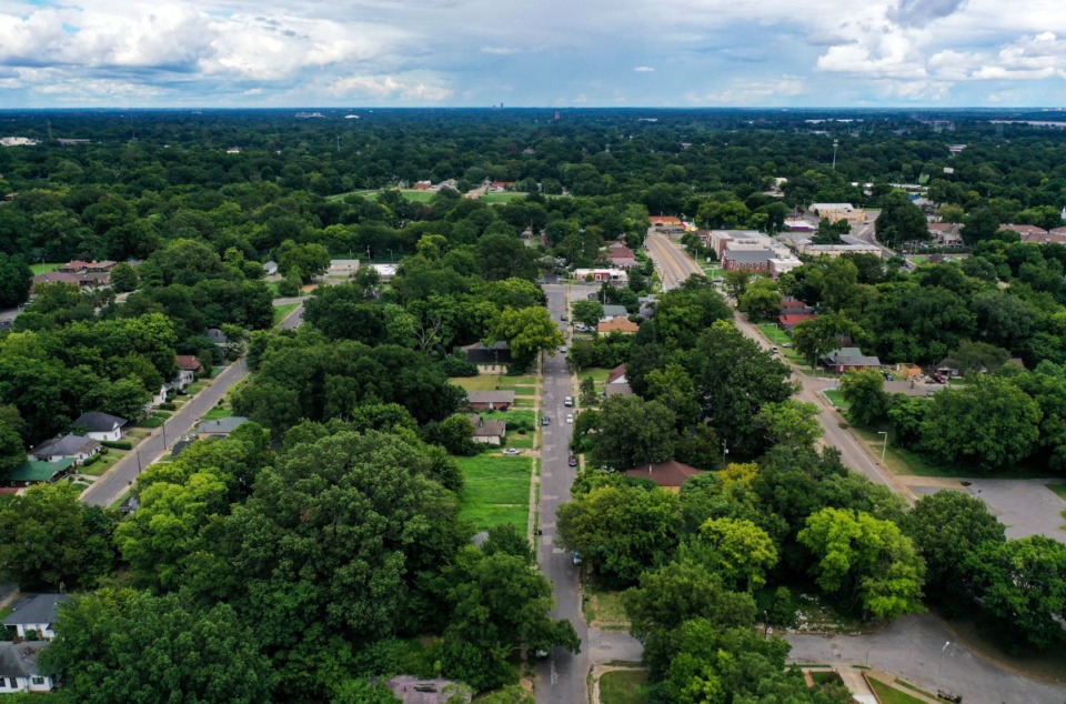 <strong>Parts of South Memphis as seen from above; the U of M wants to help bring new climate money into underserved communities.</strong> (Patrick Lantrip/The Daily Memphian file)