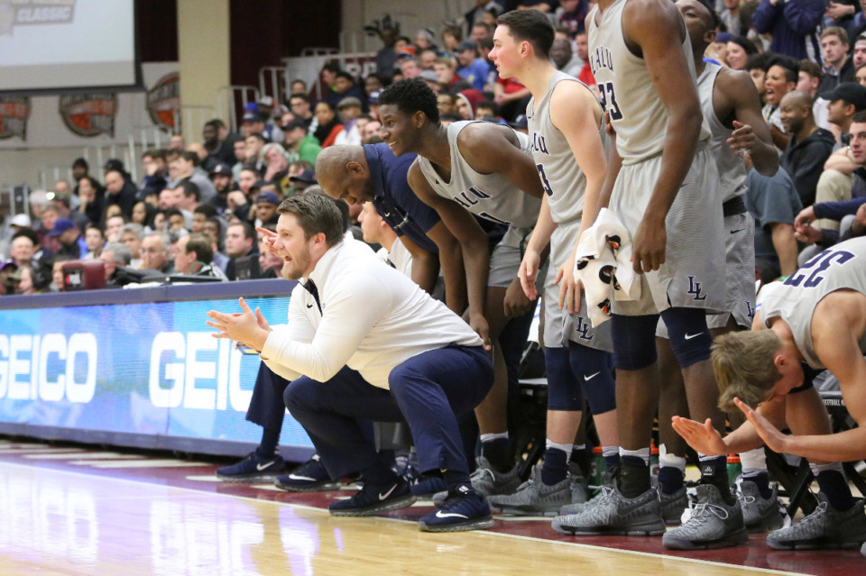 <strong>La Lumiere School's head coach Shane Heirman, with star player Jaren Jackson Jr., behind him, is seen on the sidelines during a game against Sierra Canyon School during a high school basketball game at the 2017 Hoophall Classic on Jan. 16, 2017, in Springfield, MA</strong><strong>.</strong> (Gregory Payan/AP Photo file)