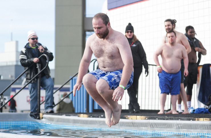 <strong>Several dozen Memphians took the plunge into a pool of cold water during the 17th annual Chili Cook-off and 26th annual Polar Bear Plunge Feb. 17.</strong> (Patrick Lantrip/The Daily Memphian)