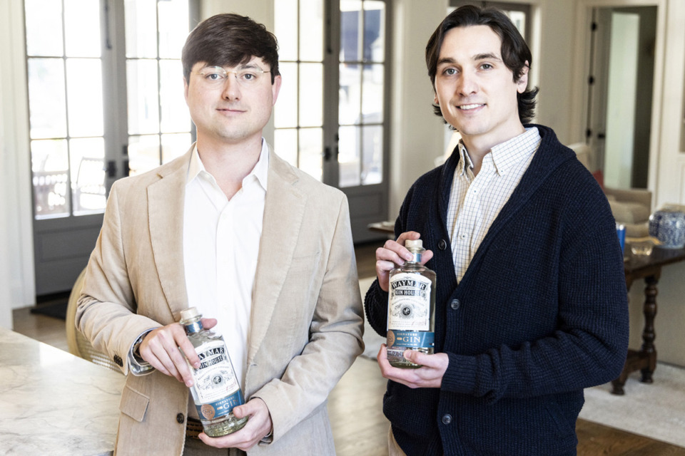 <strong>Jack Perkins, left, and his brother Henry Perkins, right, started making gin in the backyard of their house on&nbsp;Waymar Drive in East Memphis during the pandemic.&nbsp;&ldquo;We love the old London dry gin aesthetic, but we wanted a flavor profile that&rsquo;s palatable for Americans &mdash; an old aesthetic with new world flavors.&rdquo;</strong> (Brad Vest/Special to The Daily Memphian)