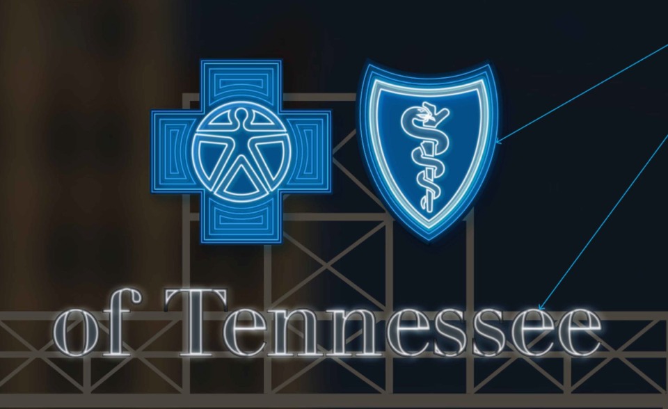 <strong>BlueCross BlueShield of Tennessee is relocating from Danny Thomas Boulevard to the Commonwealth building at 240 Madison Ave. It received approval from the Downtown Memphis Commission&rsquo;s Design Review Board for this sign in December.</strong>&nbsp;(Rendering courtesy LRK)