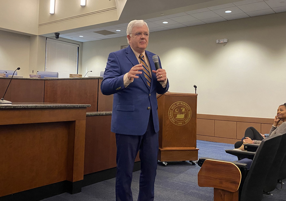 <strong>&ldquo;Growing Bartlett is a priority fueled by a desire to preserve what we love and a hunger to explore new possibilities,&rdquo; Bartlett Mayor David Parsons said at his&nbsp;State of the City address Tuesday, Feb. 27.</strong> (Michael Waddell/Special to The Daily Memphian)