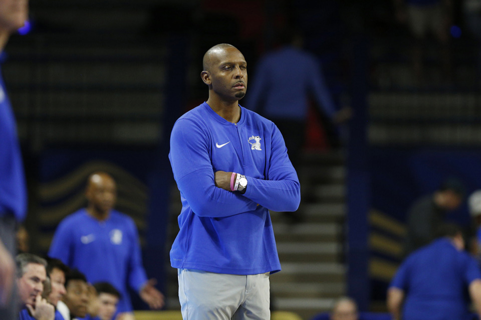 <strong>Memphis coach Penny Hardaway was on the sideline during the first half of an NCAA college basketball game Jan. 4 in Tulsa, Okla.</strong> (Joey Johnson/AP file)